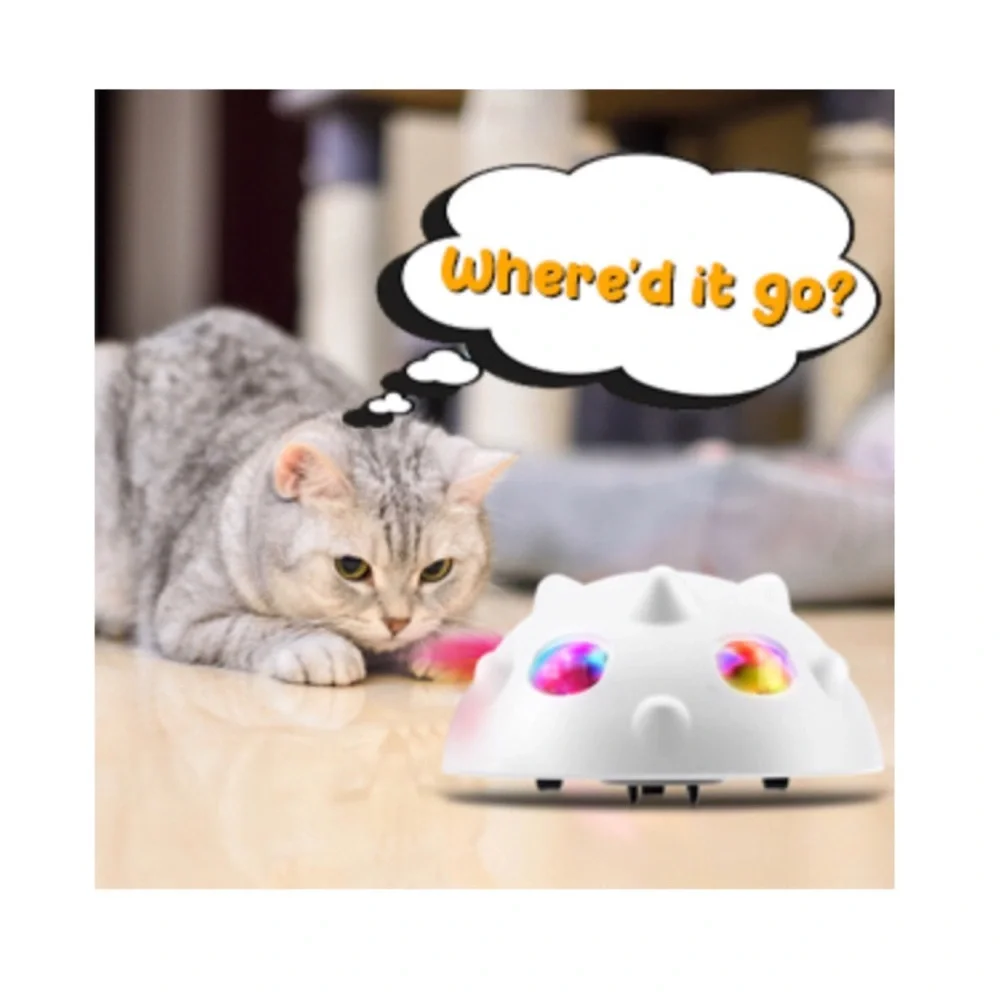 Peek-A-Boo Interactive Robotic Electronic Indoor Self Rolling Cat Feather Toy